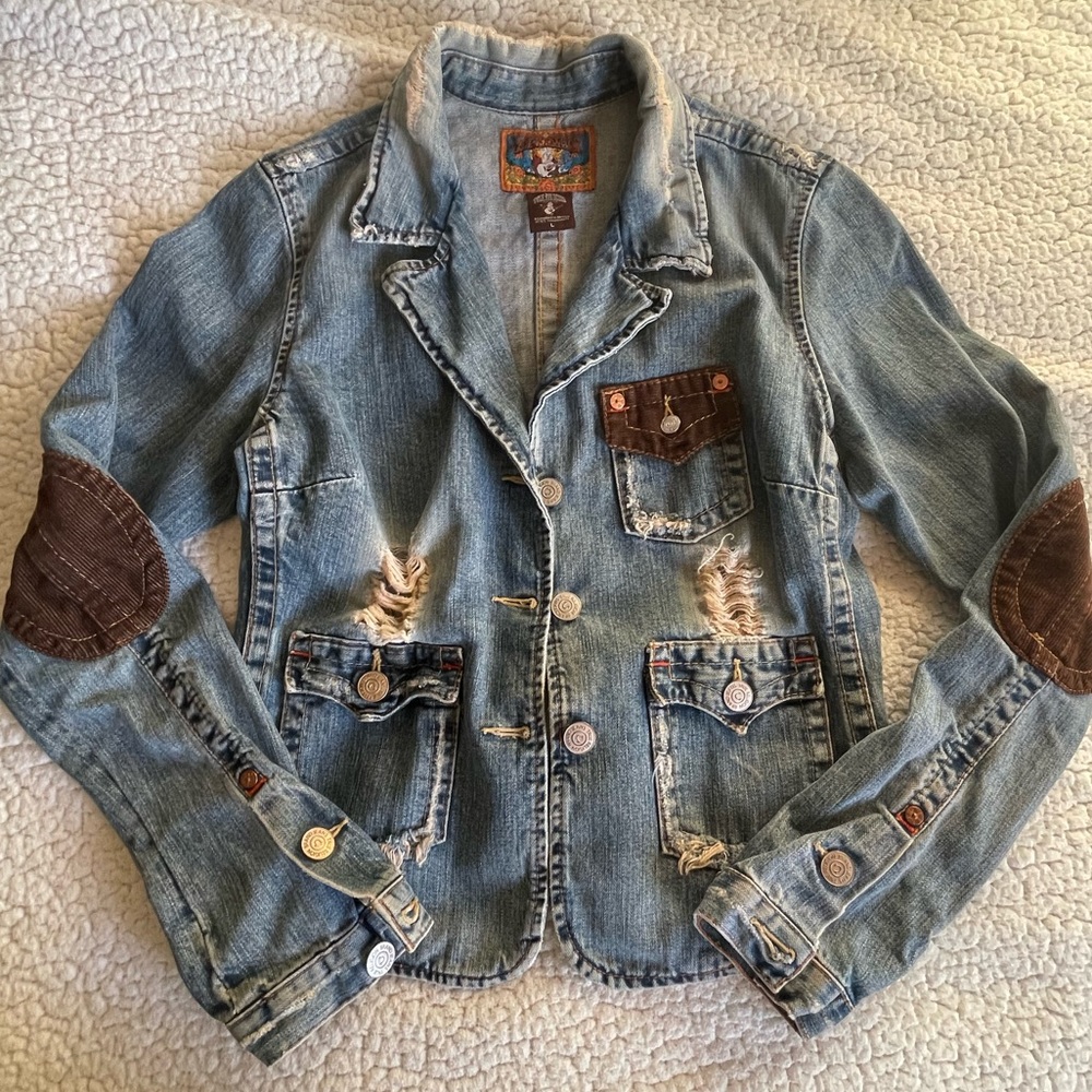 Vintage True Religion World Tour denim jacket blazer